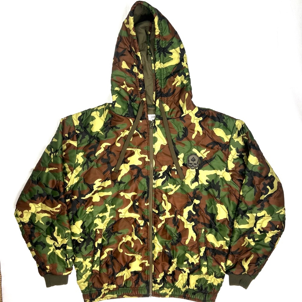 Gymreapers Quilted Adult Large Camo Gym Weightlifting Full Zip